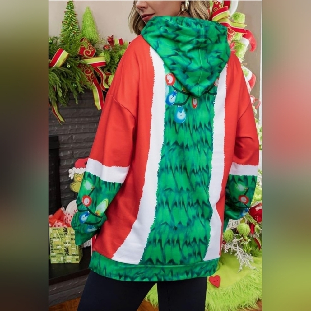 NWOT Festive Christmas Tree Hoodie - Picture 2 of 5
